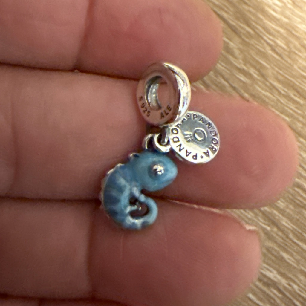Pandora Silver And Blue Chameleon Charm Pandora Silver And Blue Chameleon Charm